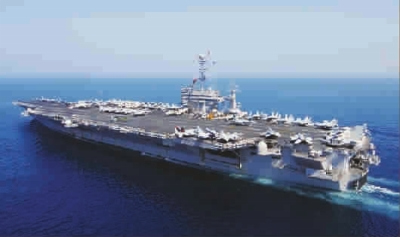 美國海軍“約翰·斯坦尼斯”號(CVN-74)尼米茲級核動力航母(資料圖) 美國海軍“約翰·斯坦尼斯”號(CVN-74)尼米茲級核動力航母(資料圖)