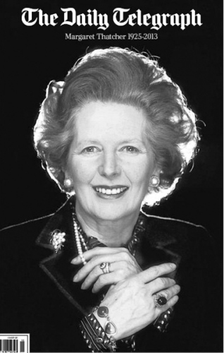 英國《每日電訊報》頭版有關(guān)撒切爾離世報道 英國《每日電訊報》頭版有關(guān)撒切爾離世報道