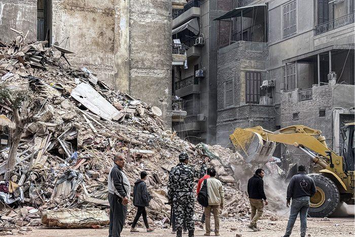 埃及開(kāi)羅一住宅樓發(fā)生倒塌