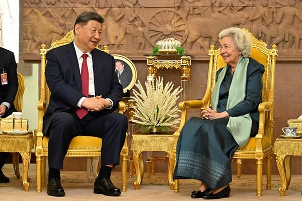 習(xí)近平會(huì)見(jiàn)柬埔寨太后莫尼列