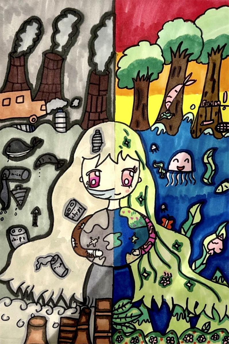 《向右走，守護(hù)那一抹綠》 趙桾然 7歲